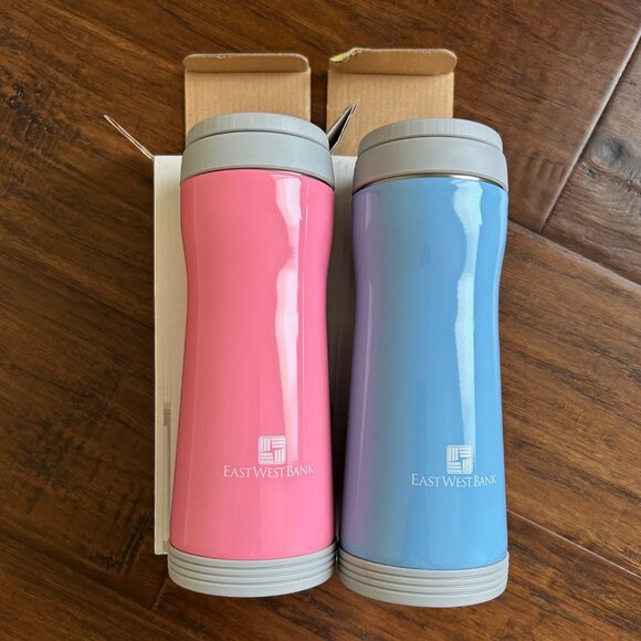 Timolino Other - Timolino water bottles TWO blue and pink 12oz stainless steel BRAND NEW tumblers